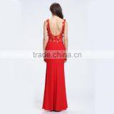 Exquisite Red Chiffon Beaded Big Size Women Evening Wedding Dresses Made in China thumbnail-3