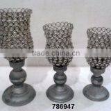 Aluminum,Iron & Glass Crystal Chimney Votive T-Light Candle Holder thumbnail-6