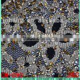 24*40cm Beige Color Lace With Colorado Rhinestone Hot Fix Mesh for Shoe Decorations thumbnail-2