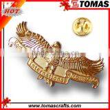 High Quality 3D Eagle Stamping Antique Gold Brass Badge thumbnail-1