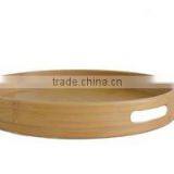 DT027/Round Bamboo Serving Tray/Bamboo Tray For Tableware Kitchenware thumbnail-1
