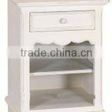 Shabby Chic Furniture Bedside Table Open Shelf and Drawer White Furniture Night Lamp thumbnail-2