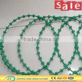 Green Pvc Coated Low Price Concertina Razor Barbed Wire Mesh Fence thumbnail-1