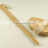 Natural long handle wooden body brush