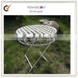 Antique White Metal Dining Table thumbnail-1