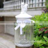 Glass Storage Jar With White Decorative Ceramic Squirrel Lid thumbnail-2