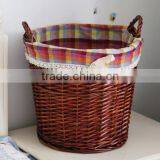 Wholesale Wash Grey Wicker Round Woven Laundry Basket thumbnail-2
