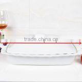 15.5" Square White Ceramic Bakeware With Lid thumbnail-3