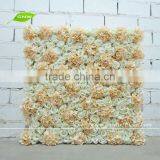 FLW1508 GNW 3ft Ivory Flower Wall in Silk Artificial Rose and Hydrangea Flowers for Wedding Stage Deocoration thumbnail-2