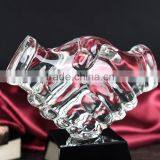 Jingyage Top Quality k9 Crystal Handshake Trophy Company Souvenir Crystal Trophy Business Award Gift Crystal thumbnail-3