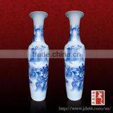 Big Long Chinese Blue and White Porcelain Vase for Hotels thumbnail-1