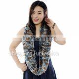 CX-S-125D Beautiful Women Real Rex Rabbit Fur Winter Fashion Lady Scarf Custom Scarf no Minimum thumbnail-1