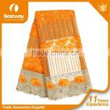 FL1213-4 100% Polyester Embroidery and Beaded French Laces Fabric thumbnail-2