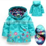 New 2015 Topolino girls coats and jackets trench coat for girl hood kids trench coat pattern spring girl's jacket blue