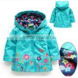 New 2015 Topolino girls coats and jackets trench coat for girl hood kids trench coat pattern spring girl's jacket blue