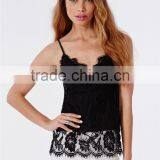 2015 Hot Sale Summer Ladies Lace Cami Top Black thumbnail-1
