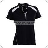 customized brand name high quality Plus Size Sporty Short Sleeve Golf Polo shirts for women half zipper wholesale