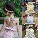 Wholesale Sling Design Baby Jumpsuit Girl Floral Romper Newborn Baby Clothes thumbnail-3