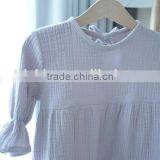 Wholesale Double Layer Muslin Dress Baby Frock Design Pictures Ruffle Sleeve Girl Dresses thumbnail-4