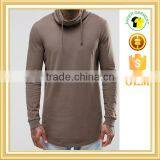 Longline Long Sleeve t Shirt 100% Cotton t Shirts With Curved Hem thumbnail-3