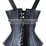 Instyles New Corset Overbust Hlater Sweetheart Top Straps Soft Faux Leather Steampunk thumbnail-3