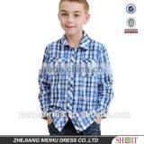 2016 Two Pockets Long Sleeve Checked Boys Shirts thumbnail-1