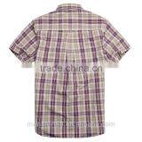 2017 Blouse Short Sleeve Shirt for Men Boys Fancy Shirts Gingham Pattern thumbnail-2