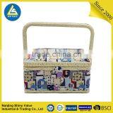 Large Aquare Woven Fabric Basket For Sewing Needlework At Home By Hand