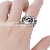 Titanium Steel Unadjustable Rings Antique Silver Dragon thumbnail-3