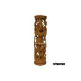 Wooden Sculpture Goddess Lakshmi Hand Carved Hindu Art thumbnail-1