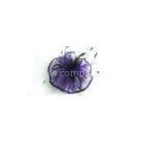100% Sinamay Round Piece With Roses, Elegant Ladies' Fascinators With Peacock Feather thumbnail-1