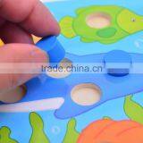 New Wooden Hand Scratcher Plate Color Shape Matching Board Educational Puzzle Toys for Kids thumbnail-3