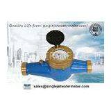 Vertical Digital Multi Jet Water Meter , Brass Cold Water Volume Meter