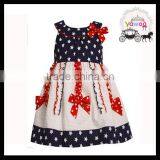 Neck Design 4th of July Dress Girls Summer Dresses Latest Children Frocks Designs Baby Girls Party Wear Dress