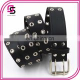 China factory customize wholesale women trendy pu leather double eyelets belt