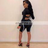 2020 New Arrivals Women Sexy Hollow Out Sportswear Suit Ladies 2 Piece Clothing Set Two Piece Set Women Clothing thumbnail-4