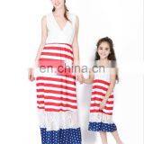 America 4th July HolidayLace Patchwork Print Kids Clothes Girl Dress Women Mom And Me Dress (this Link for Girls,1-12years) thumbnail-2