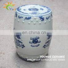 Chinese Antique Furniture Blue and White Painted Dragon Ceramic Stool thumbnail-2