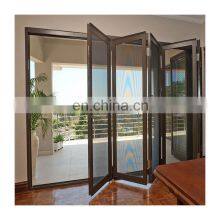 Factory Make Large Opening Insulated Soundproof Interior Aluminum Glass bi Folding Narrow bi Fold Doors thumbnail-4