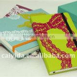 customer designed dairy book with elastic wrap