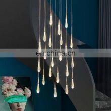 LED Chandelier Restaurant Indoor Luxury Pendant Light Modern Crystal Creative Gold Water Drop Hanging Lamp thumbnail-2