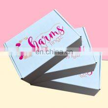Pink Paper Corrugated Mailer Shoe Box Cardboard Mailbox Packing Transport Shipping Box for Sweater Dress False Eyelash thumbnail-3