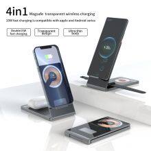 Foldable Ultra-Slim Transparent 3 In 1 Portable Magnetic Wireless Fast Charger thumbnail-2