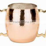 Solid Hammer Copper Beer Jug With Modern Design With Brass Handle thumbnail-1