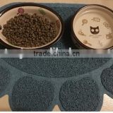 cat litter catcher mat/soft and easy on paws/paw shape cat feeding mat