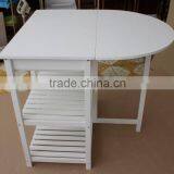 White Foldable Kitchen Table thumbnail-4
