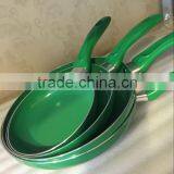 Aluminum Nonstick Pressed /Forged Green Ceramic Coating Colored Frying Pan Pizza Pan Egg Pan thumbnail-2
