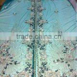 Blue Beaded Kaftan Fabric (KFT-008)