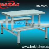 School and Commercial Furniture Stainless Steel Fast Food Table and Chairs