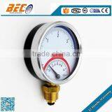 High Perfermance Painted Steel Case Compound Hydraulic Temperature Pressure Gauge thumbnail-1